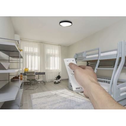 LED-himennettävä kattovalaisin ILVI LED/30W/230V 2700-6500K Ø 40 cm musta/messinki + kaukosäädin