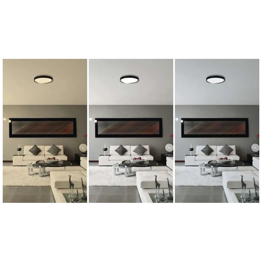 LED-himennettävä kattovalaisin ILVI LED/30W/230V 2700-6500K Ø 40 cm musta/messinki + kaukosäädin