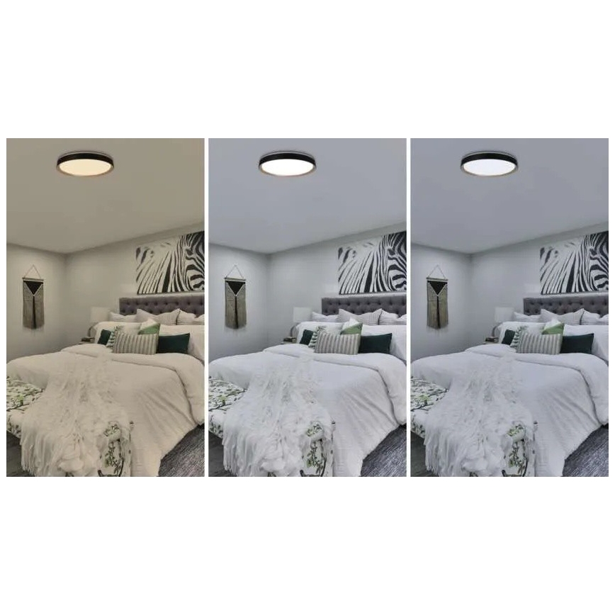 Himmennettävä LED-kattovalaisin ILVI LED/45W/230V 2700-6500K halkaisija 50 cm musta/beige + kaukosäädin