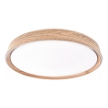 Himmennettävä LED-kattovalaisin ILVI LED/45W/230V 2700-6500K ø 50 cm puukuosi + kaukosäädin