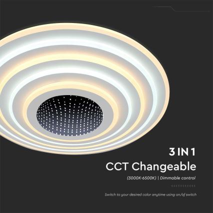 Himmennettävä LED-kattovalaisin LED/125W/230V 3000-6500K halkaisija 50 cm + kauko-ohjaus