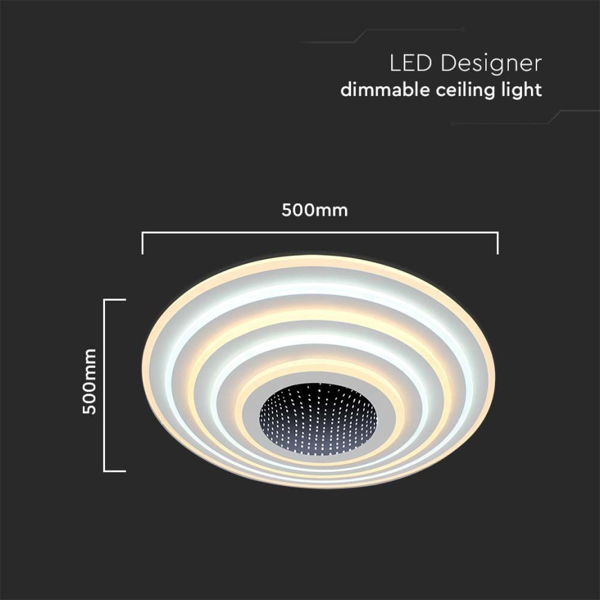 Himmennettävä LED-kattovalaisin LED/125W/230V 3000-6500K halkaisija 50 cm + kauko-ohjaus