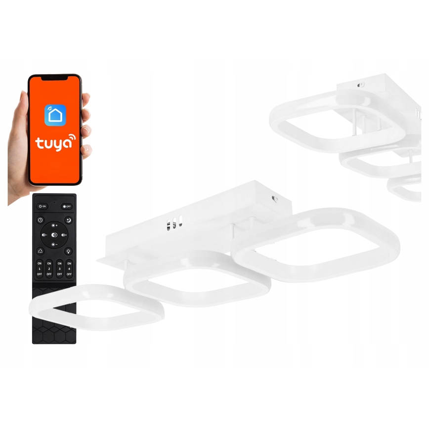 LED-himmennettävä kattovalaisin LED/33W/230V 3000-6500K valkoinen Wi-Fi Tuya + kaukosäädin