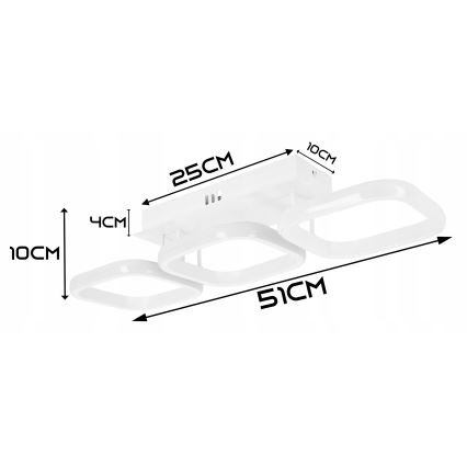 LED-himmennettävä kattovalaisin LED/33W/230V 3000-6500K valkoinen Wi-Fi Tuya + kaukosäädin