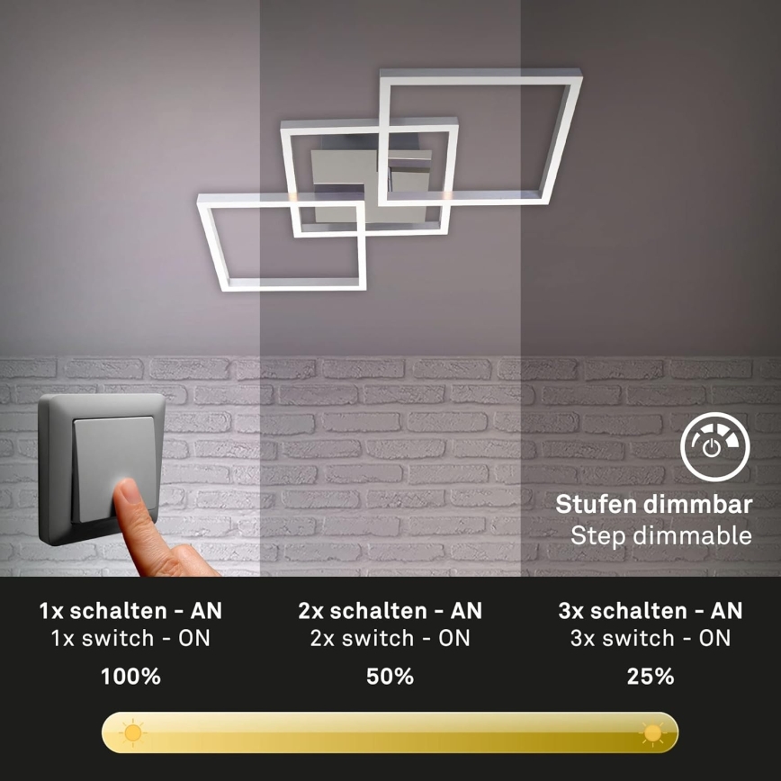 Himmennettävä LED-kattovalaisin LED/36W/230V 3000K mattakromi