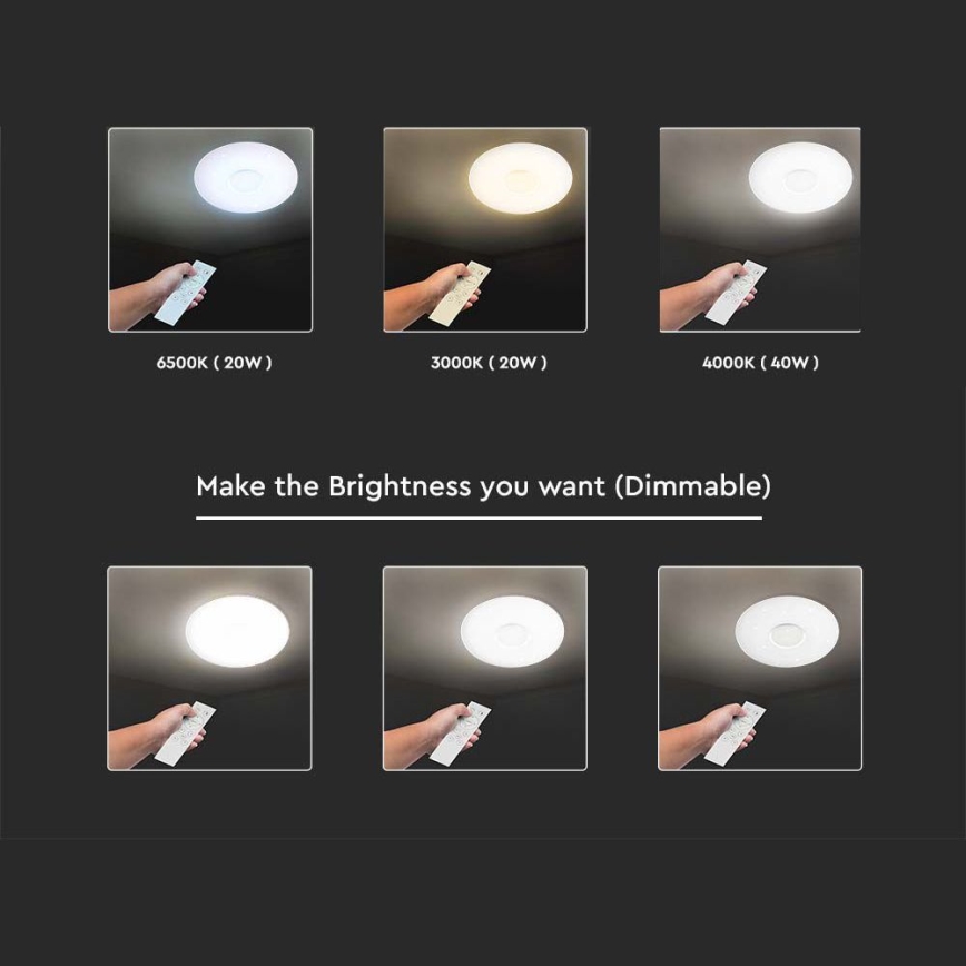 Himmennettävä LED-kattovalaisin LED/40W/230V 3000/4000/6500K halkaisija 39 cm + kauko-ohjaus