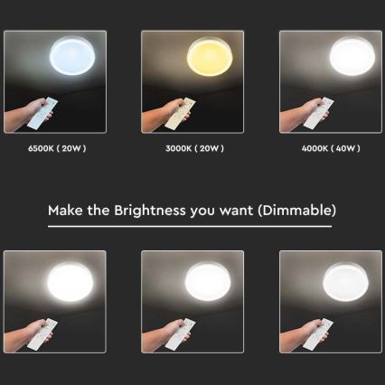 Himmennettävä LED-kattovalaisin LED/40W/230V 3000K/4000K/6500K halkaisija 41 cm + kauko-ohjaus