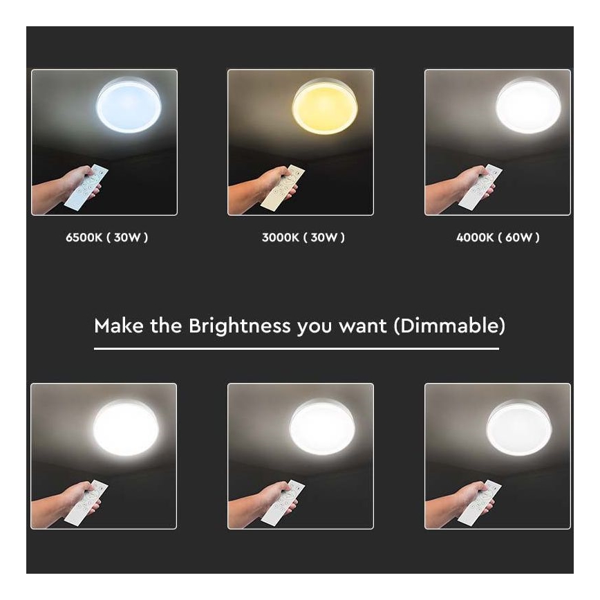 Himmennettävä LED-kattovalaisin LED/40W/230V 3000K/4000K/6500K halkaisija 51 cm + kauko-ohjaus