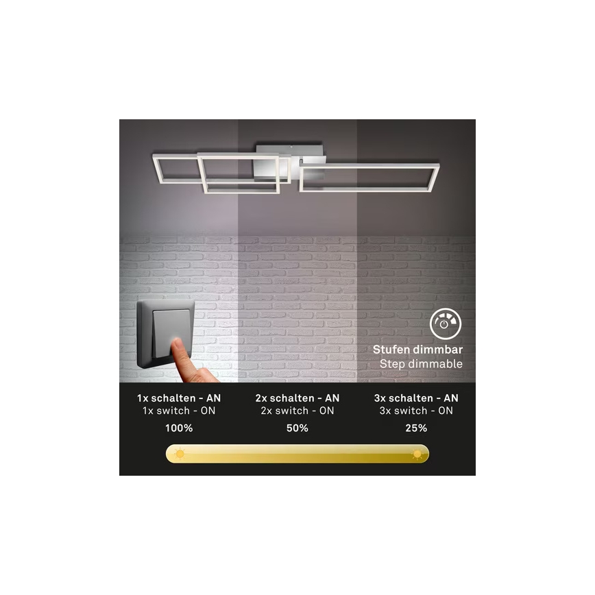 Himmennettävä LED-kattovalaisin LED/42W/230V 3000K mattakromi