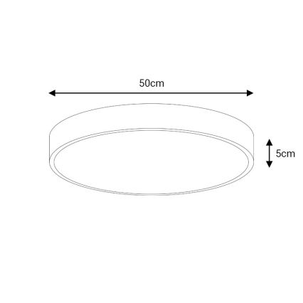Himmennettävä LED-kattovalaisin LED/50W/230V 3000-6500K halkaisija 50 cm musta + kauko-ohjaus