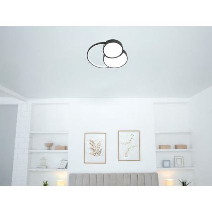 Himmennettävä LED-kattovalaisin LED/60W/230V 3000-6500K musta + kauko-ohjaus