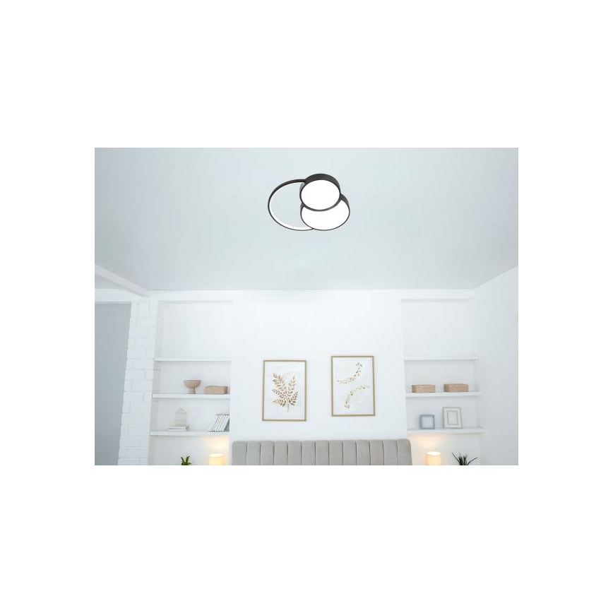 Himmennettävä LED-kattovalaisin LED/60W/230V 3000-6500K musta + kauko-ohjaus