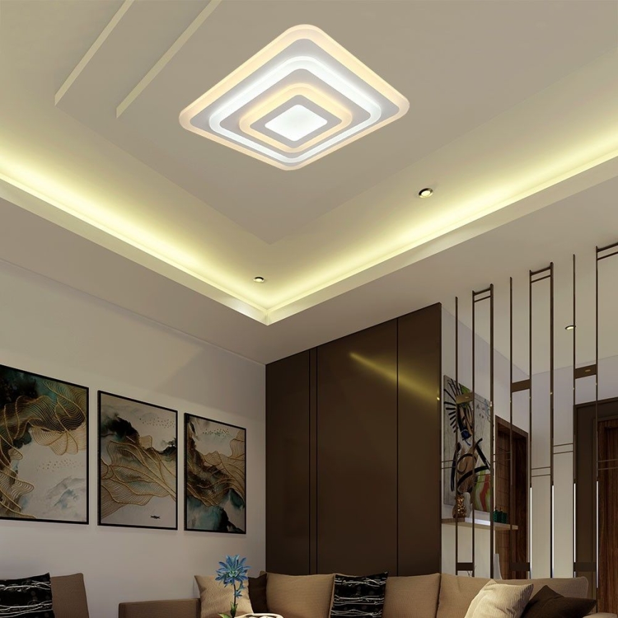 Himmennettävä LED-kattovalaisin LED/77W/230V 3000-6500K 49,5x49,5 cm + kauko-ohjaus