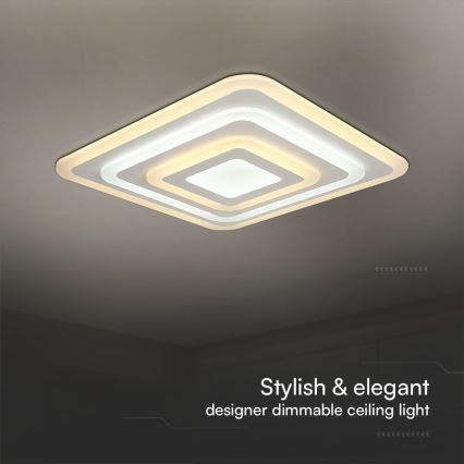 Himmennettävä LED-kattovalaisin LED/77W/230V 3000-6500K 49,5x49,5 cm + kauko-ohjaus