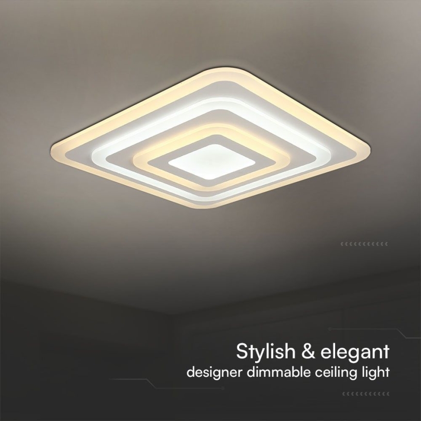 Himmennettävä LED-kattovalaisin LED/77W/230V 3000-6500K 49,5x49,5 cm + kauko-ohjaus
