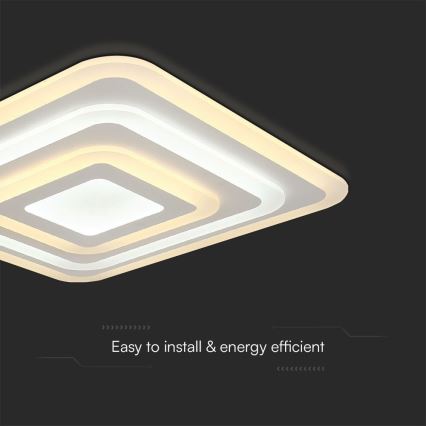 Himmennettävä LED-kattovalaisin LED/77W/230V 3000-6500K 49,5x49,5 cm + kauko-ohjaus