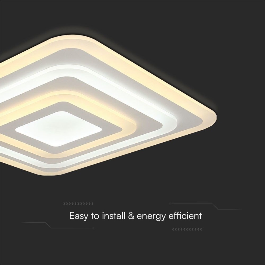 Himmennettävä LED-kattovalaisin LED/77W/230V 3000-6500K 49,5x49,5 cm + kauko-ohjaus