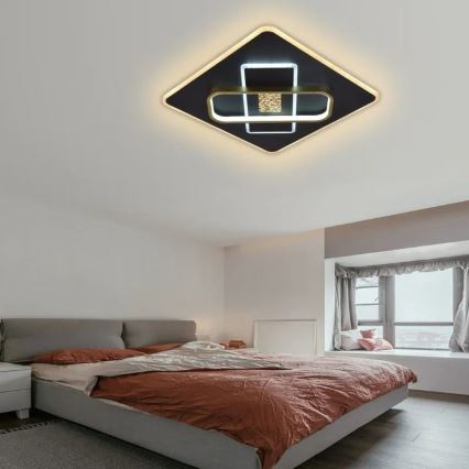 Himmennettävä LED-kattovalaisin LED/90W/230V 3000-6500K musta + kauko-ohjaus