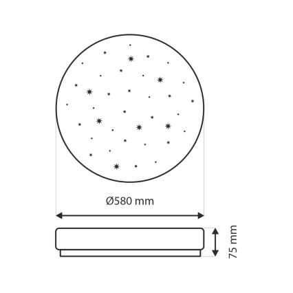 Himmennettävä LED-kattovalaisin LIKA LED/60W/230V 2700-6500K halkaisija 58 cm + kauko-ohjaus