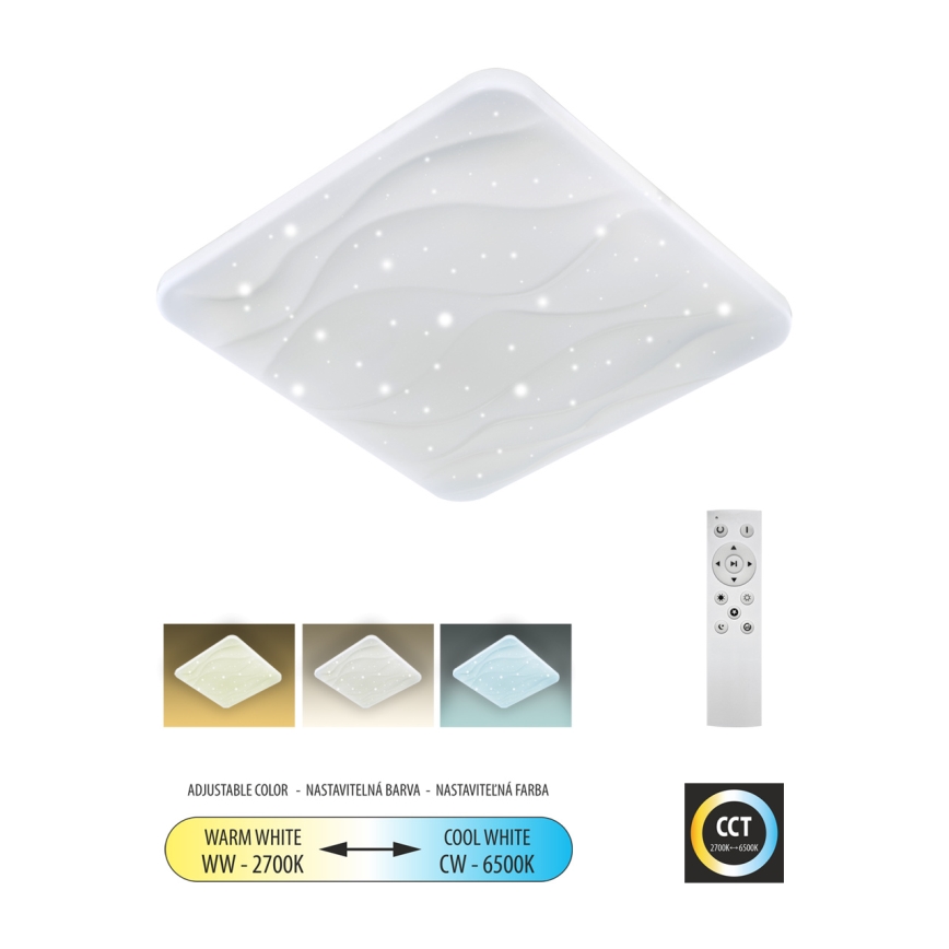 Himmennettävä LED-kattovalaisin NERIS LED/36W/230V 2700-6500K 43x43 cm + kauko-ohjaus