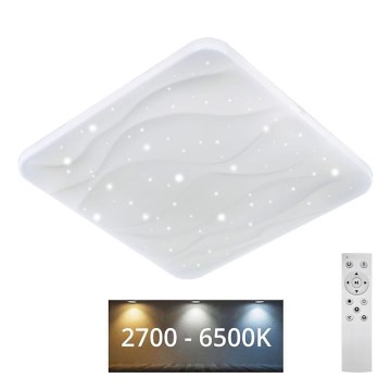 Himmennettävä LED-kattovalaisin NERIS LED/60W/230V 2700-6500K 53x53 cm + kauko-ohjaus