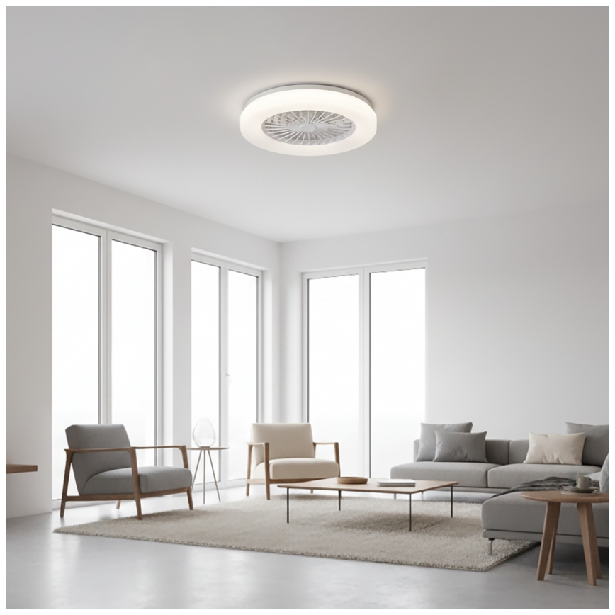 Himennettävä LED-kattovalaisin tuulettimella VENTELUX LED/24W/230V 3000/4000/6500K Ø 45 cm valkoinen + kaukosäädin