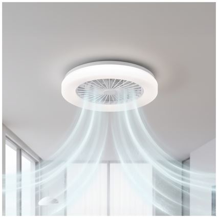 Himennettävä LED-kattovalaisin tuulettimella VENTELUX LED/24W/230V 3000/4000/6500K Ø 45 cm valkoinen + kaukosäädin