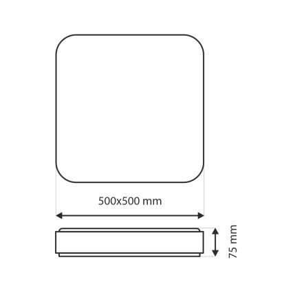 Himmennettävä LED-kattovalaisin UNA LED/60W/230V 2700-6500K 50x50 cm + kauko-ohjaus