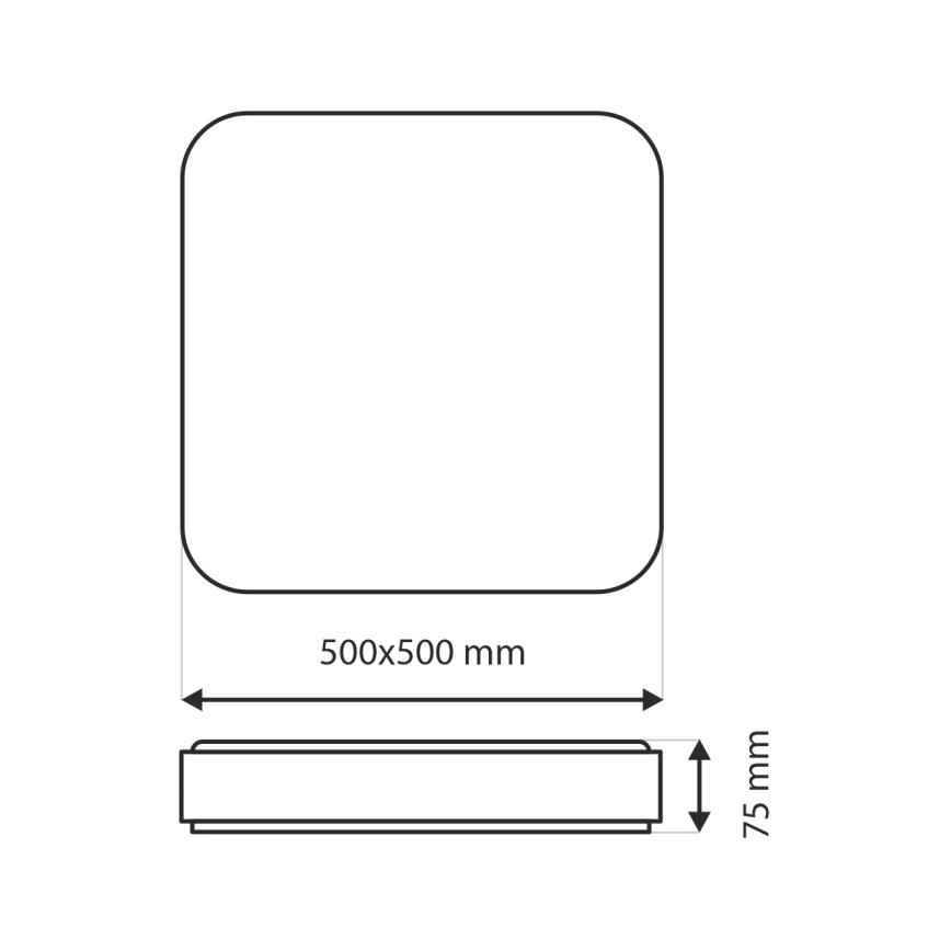 Himmennettävä LED-kattovalaisin UNA LED/60W/230V 2700-6500K 50x50 cm + kauko-ohjaus