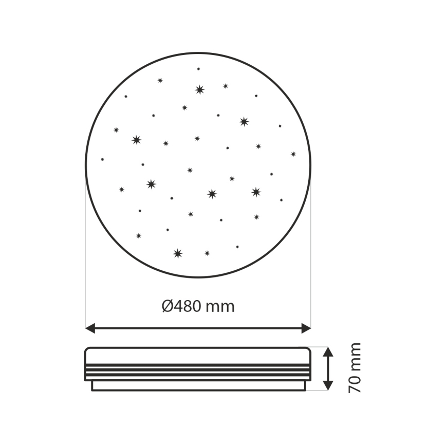 Himmennettävä LED-kattovalaisin VENTA LED/36W/230V 2700-6500K halkaisija 48 cm + kauko-ohjaus