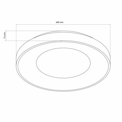 Himmennettävä kylpyhuoneen LED-kattovalaisin WITOLD LED/72W/230V halkaisija 48 cm 3000-6000K IP44 + kauko-ohjaus