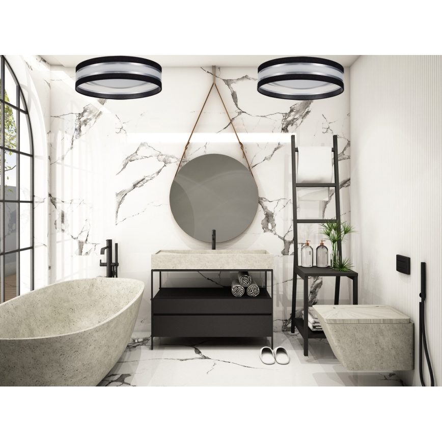 Himmennettävä LED-kattovalo SMART CORAL LED/24W/230V musta/hopea + kaukosäädin