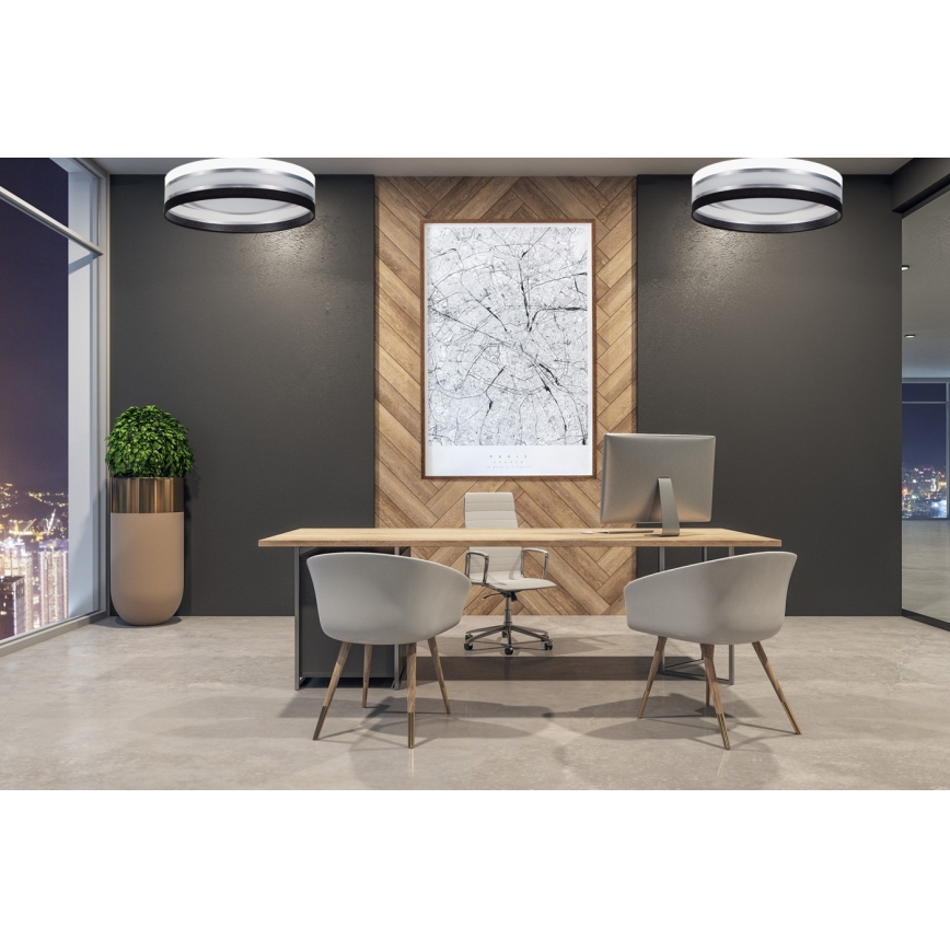 Himmennettävä LED-kattovalo SMART CORAL LED/24W/230V musta/valkoinen + kaukosäädin