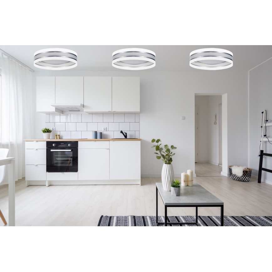 Himmennettävä LED-kattovalo SMART CORAL LED/24W/230V valkoinen/hopea + kaukosäädin