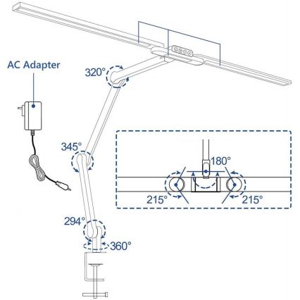 LED Himmennettävä kosketus flexible pöytävalaisin LED/24W/230V 3000-6500K CRI 92 musta