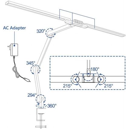 LED Himmennettävä kosketus flexible pöytävalaisin LED/24W/230V 3000-6500K CRI 92 musta