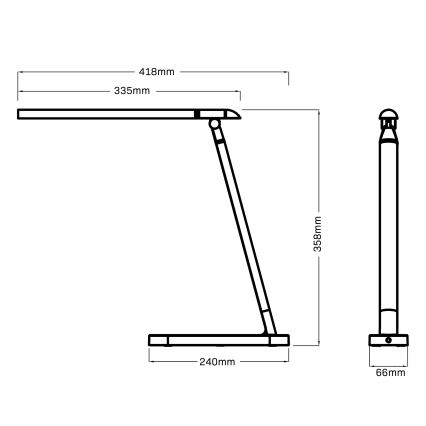 Himmennettävä LED-kosketuspöytävalaisin MADERA LED/7W/230V USB valkoinen