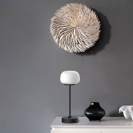 Himmennettävä LED-kosketuspöytävalaisin RIMINI LED/2W/5V USB 2000 mAh musta/valkoinen