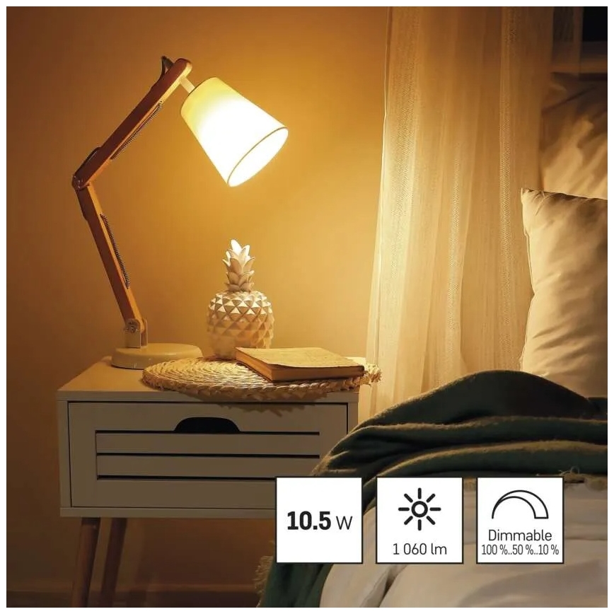 Himmennettävä LED-lamppu A60 E27/10,5W/230V 2700K