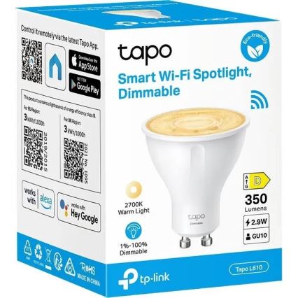 Himmennettävä LED-lamppu GU10/2,9W/230V 2700K Wi-Fi - TP-Link