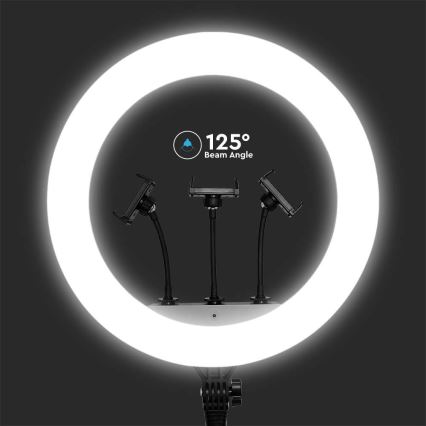 Himmennettävä LED-lamppu jalustalla ja pidikkeellä vloggaukseen LED/55W/230V CRI 90 + kaukosäädin
