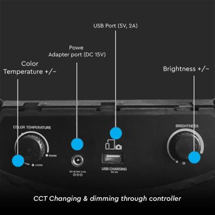 Himmennettävä LED-lamppu jalustalla ja pidikkeellä vloggaukseen LED/55W/230V CRI 90 + kaukosäädin