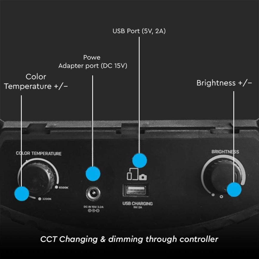 Himmennettävä LED-lamppu jalustalla ja pidikkeellä vloggaukseen LED/55W/230V CRI 90 + kaukosäädin