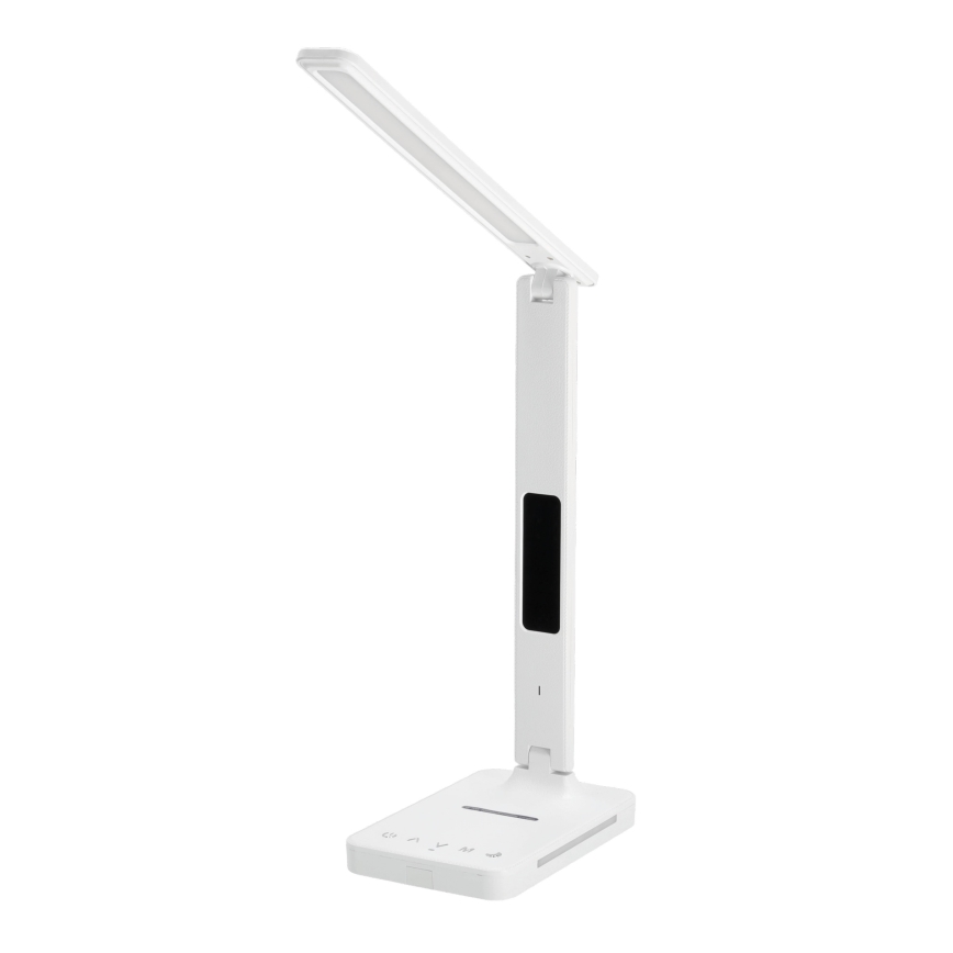 Himmennettävä LED-pöytävalaisin langattomalla latauksella QI, näyttö ja USB-portti LED/7W/230V 3000-6000K valkoinen