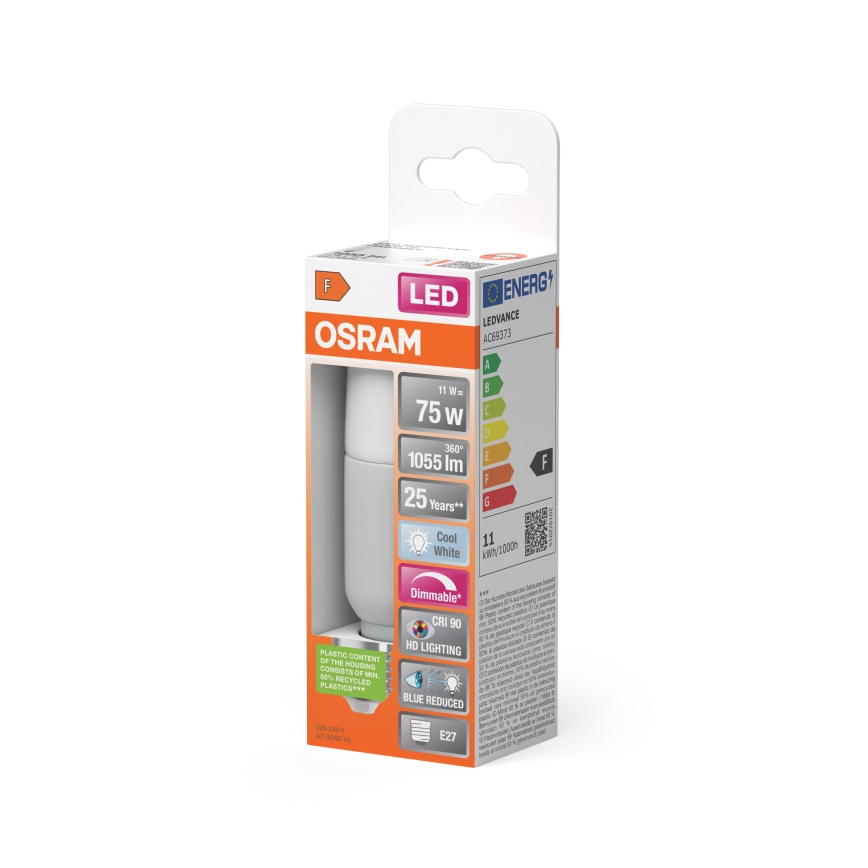 Himmennettävä LED-lamppu STICK E27/11W/230V 4000K CRI 90 - Osram