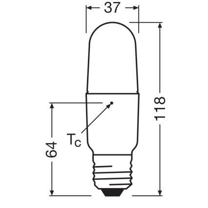 Himmennettävä LED-lamppu STICK E27/8,5W/230V 4000K - Osram