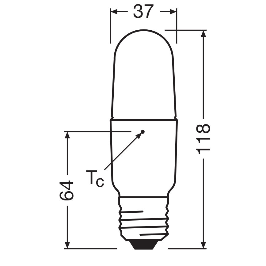Himmennettävä LED-lamppu STICK E27/8,5W/230V 4000K - Osram