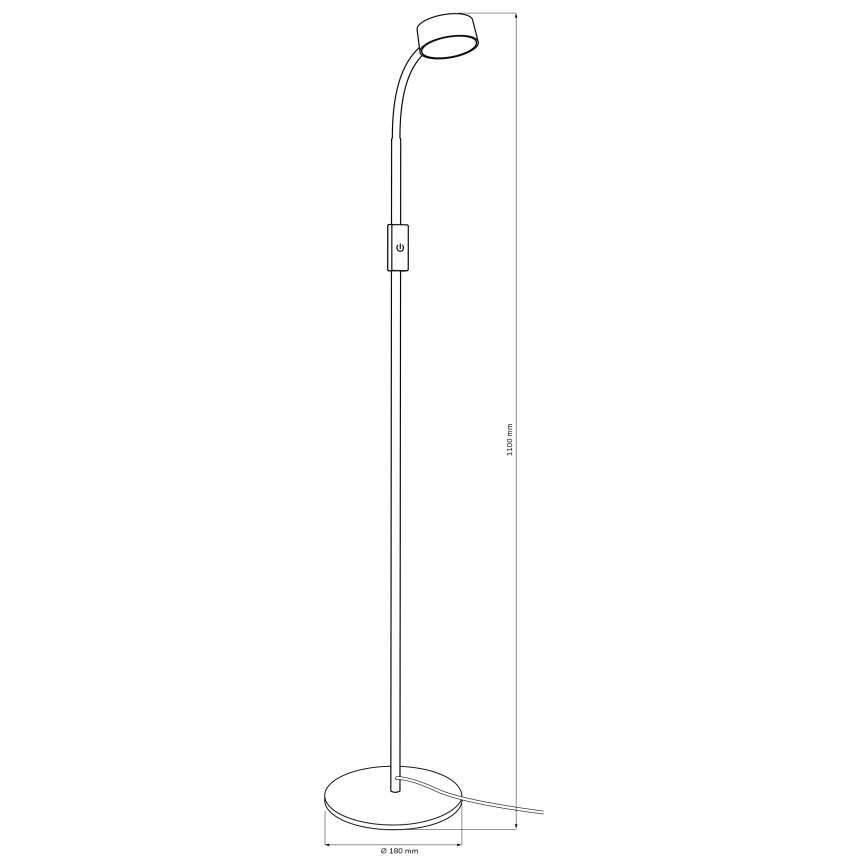 LED Himmennettävä kosketus lattialamppu BRUNO LED/3W/230V 3000/4000/6500K musta