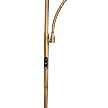 LED-himmennettävä lattiavalaisin NORA LED/25W/230V 2200/3000/4000K + LED/5W 3000K kultainen + kaukosäädin