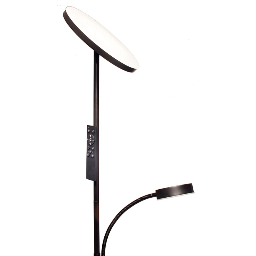 LED-himmennettävä lattiavalaisin NORA LED/25W/230V 2200/3000/4000K + LED/5W 3000K musta + kaukosäädin